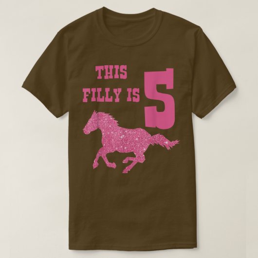 キッズ5th誕生日馬 – 5歳Giのパーティー Tシャツ (デザイン正面)