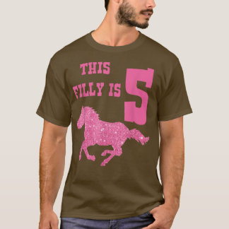 キッズ5th誕生日馬 – 5歳Giのパーティー Tシャツ