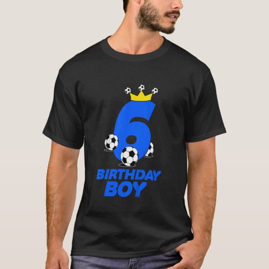 キッズ6年オールド誕生日サッカー第6日スポーツPl Tシャツ (正面)