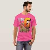 キッズ6年古い恐竜誕生日6thパーティーパレオ tシャツ (正面フル)