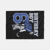 キッズ6歳アイスホッケーゴアリーをテーマにした誕生日 フリースブランケット (正面(横))