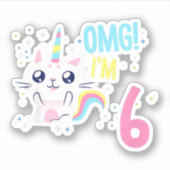 キッズ6歳オールドガール誕生日衣装ギフトユニコーン シール (正面)