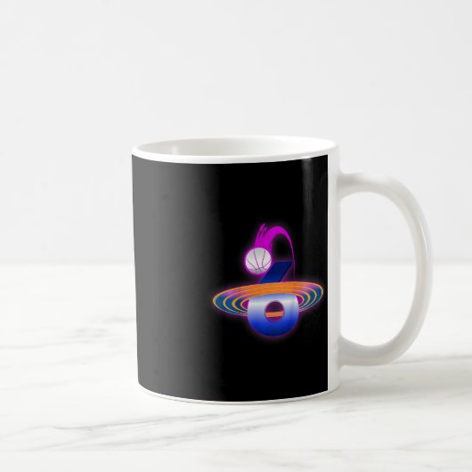 キッズ6歳宇宙バスケットボール6位誕生日部 コーヒーマグカップ (右)