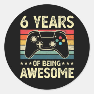 キッズ6歳素晴らしビデオゲーム6誕生日 ラウンドシール