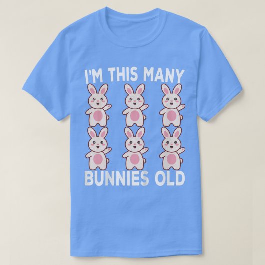 キッズ6歳誕生日バニーラバー6誕生日 Tシャツ (デザイン正面)