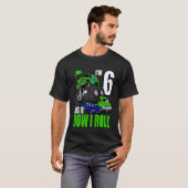 キッズ6歳6誕生日モンスタートラックボーイズ Tシャツ (正面フル)