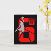 キッズ6歳6thバスケットボール誕生日PartyTheme カード (黄色い花)