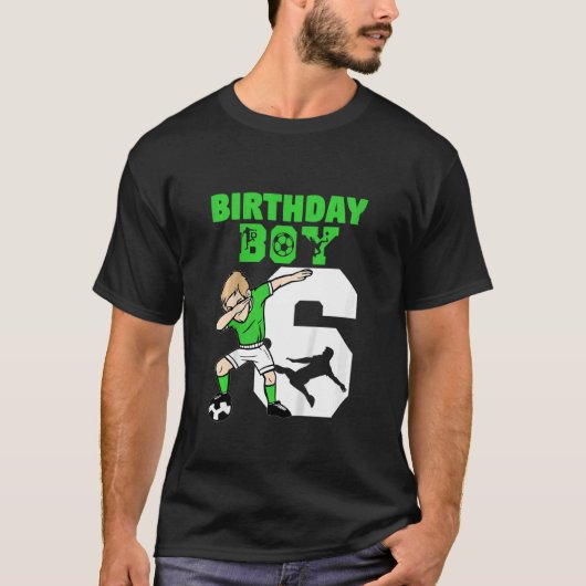 キッズ6番誕生日サッカー6歳選手 Tシャツ (正面)