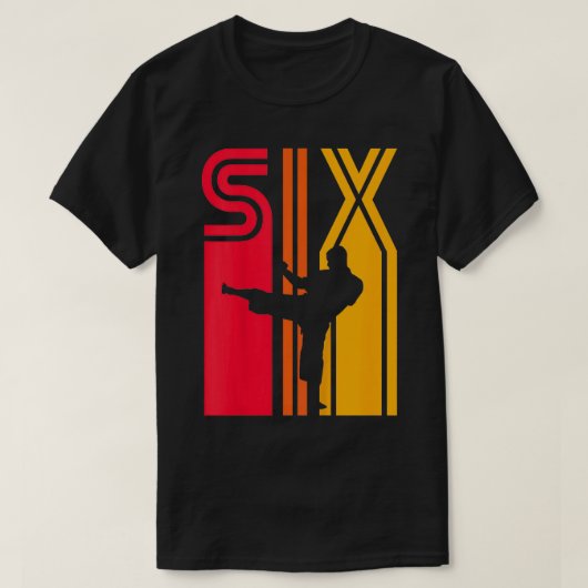 キッズ6誕生日ギフト空手レトロテコンドマート Tシャツ (デザイン正面)