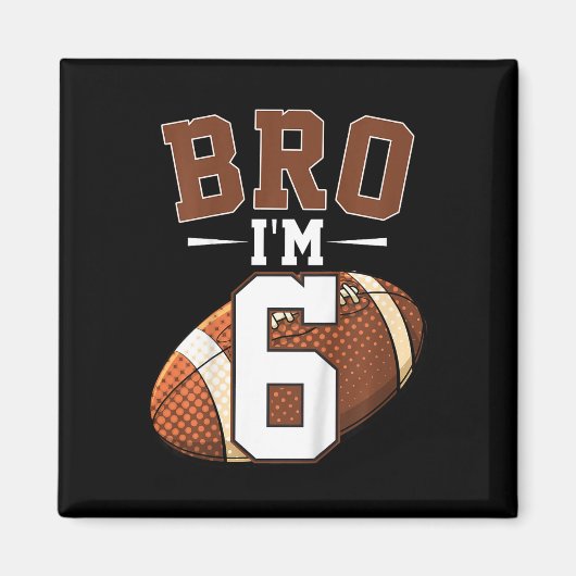 キッズ6誕生日サッカー選手Bro I'm 6年 マグネット (正面)