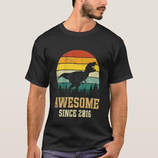 キッズ6誕生日恐竜6年素晴らしSinc Tシャツ (正面)