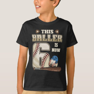 キッズ6誕生日野球少年6歳 Tシャツ