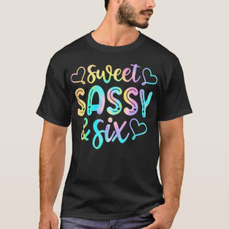 キッズ6th誕生日ガールスウィートサッシーと6 6年 tシャツ