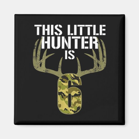 キッズ6th誕生日狩りボーイズおもしろいディアハンターギ マグネット (正面)