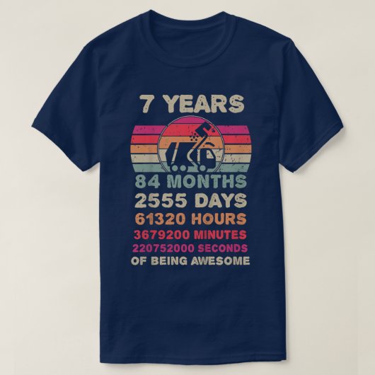 キッズ7歳ごみトラック誕生日7th誕生日 tシャツ (デザイン正面)