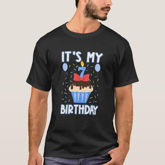 キッズ7歳の男の子私の7番目の誕生日 Tシャツ (正面)