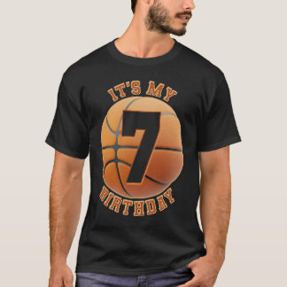 キッズ7歳オールド誕生日ボーイズバスケットボール7誕生 Tシャツ