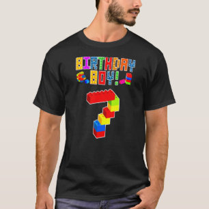 キッズ7歳ブロック建物少年キッズ7誕生 Tシャツ