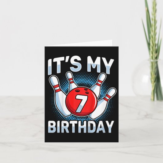 キッズ7歳ボーリング7th誕生日パーティボーイズG カード (正面)