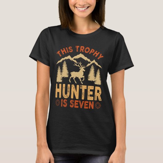 キッズ7歳狩り誕生日パーティダックディアーH Tシャツ (正面)