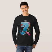 キッズ7歳誕生日クジラ海動物誕生田 Tシャツ (正面フル)