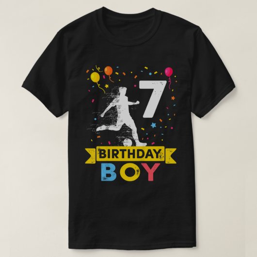 キッズ7歳誕生日ボーイサッカー第7誕生日B Tシャツ (デザイン正面)
