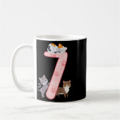 キッズ7誕生日ガールキャッツ衣装7歳 コーヒーマグカップ (左)