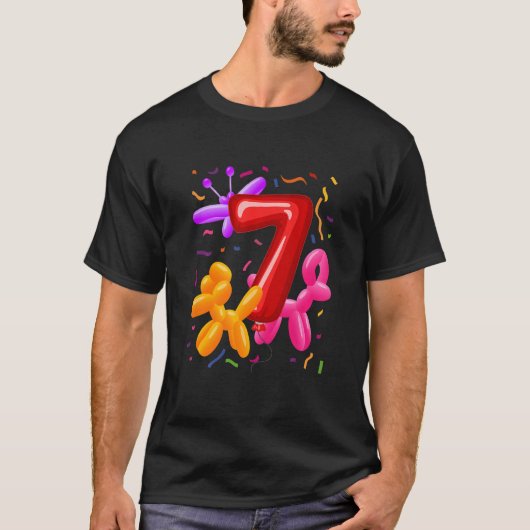 キッズ7誕生日バルーン動物バルーンB Tシャツ (正面)