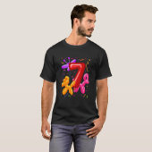 キッズ7誕生日バルーン動物バルーンB Tシャツ (正面フル)