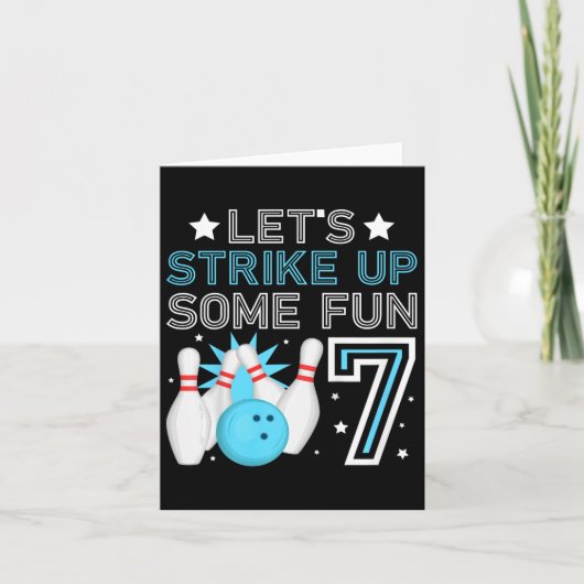 キッズ7th誕生日パーティーボーリング少年7歳の弓 カード (正面)