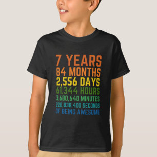 キッズ7th 84カ月誕生日年鑑レトロ tシャツ