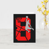 キッズ8歳8thバスケットボール誕生日PartyTheme カード (黄色い花)