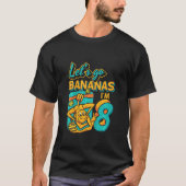 キッズ8歳Let's Go Bananas Monkey 8誕生 Tシャツ (正面)