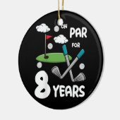 キッズ8誕生日おもしろいゴルファー8歳 セラミックオーナメント (左)