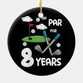 キッズ8誕生日おもしろいゴルファー8歳 セラミックオーナメント (裏面)