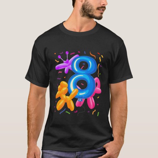 キッズ8誕生日バルーン動物バルーンB Tシャツ (正面)