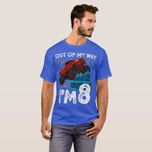 キッズ8誕生日ボーイモンスタートラック私のImから Tシャツ (正面フル)