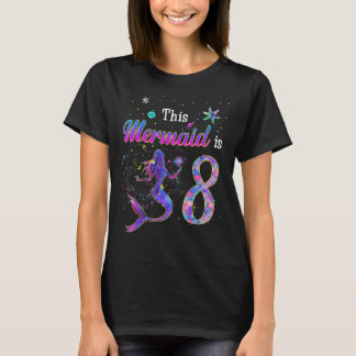 キッズ8誕生日マーメイド8歳の海テーマ Tシャツ