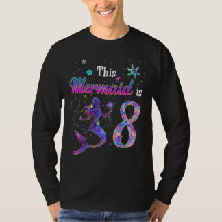 キッズ8誕生日マーメイド8歳の海テーマ Tシャツ