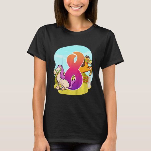 キッズ8誕生日乗馬テーマEi Tシャツ (正面)