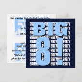 キッズ8誕生日8歳スクエアモダン 招待状 (正面/裏面)