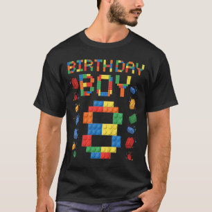 キッズ8誕生日8歳ブロック建物の対象 Tシャツ