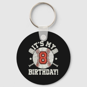 キッズ8th野球の誕生日パーティボーイズスポーツファン8 キーホルダー