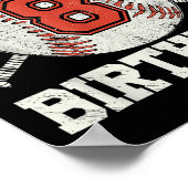 キッズ8th野球の誕生日パーティボーイズスポーツファン8 ポスター (角)