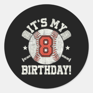 キッズ8th野球の誕生日パーティボーイズスポーツファン8 ラウンドシール