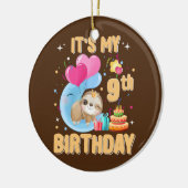 キッズ9年オールドスロッス9th誕生日ガールパーティー セラミックオーナメント (左)