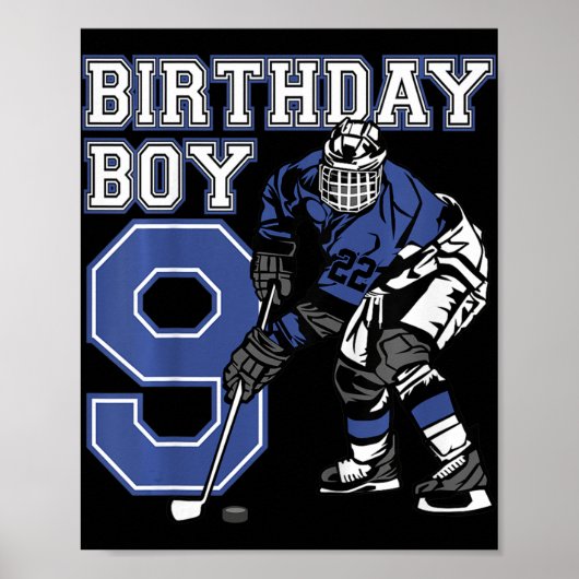キッズ9歳アイスホッケーをテーマにした誕生日パーティー9 ポスター (正面)