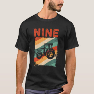 キッズ9歳9誕生日トラクター農家ボーイズG Tシャツ