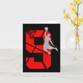 キッズ9歳9thバスケットボール誕生日PartyTheme カード (黄色い花)