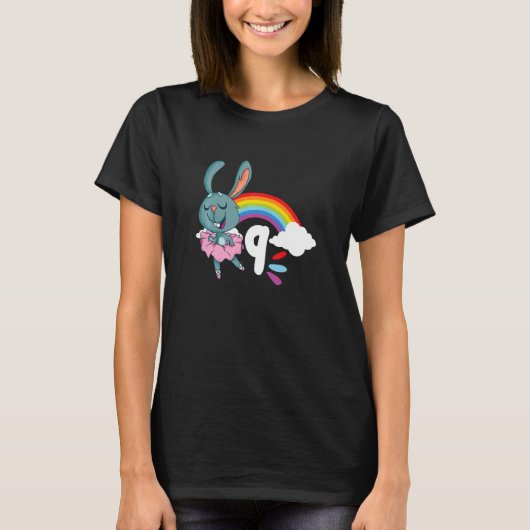 キッズ9誕生日バレエバレリーナダンスダンサー Tシャツ (正面)